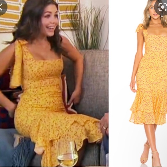 Lovers + Friends  Yellow Floral Ditsy Day Keeper midi dress size small - Picture 3 of 11
